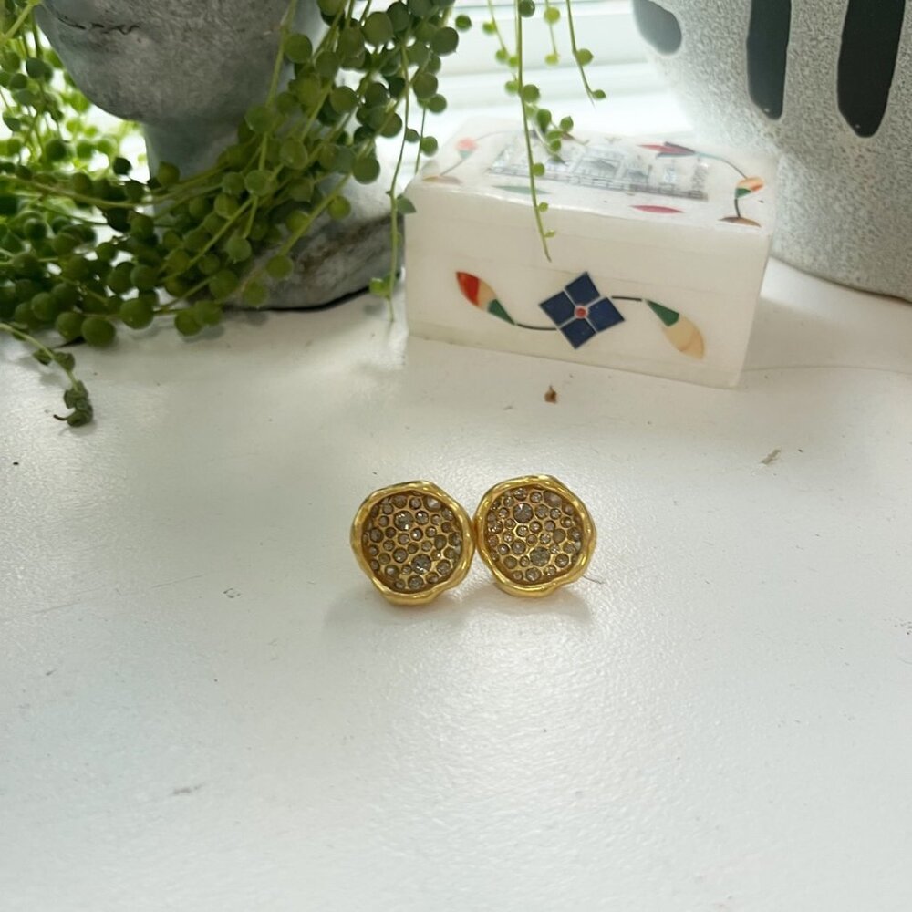 Alexis Bittar Molten Gold & Crystal Earrings